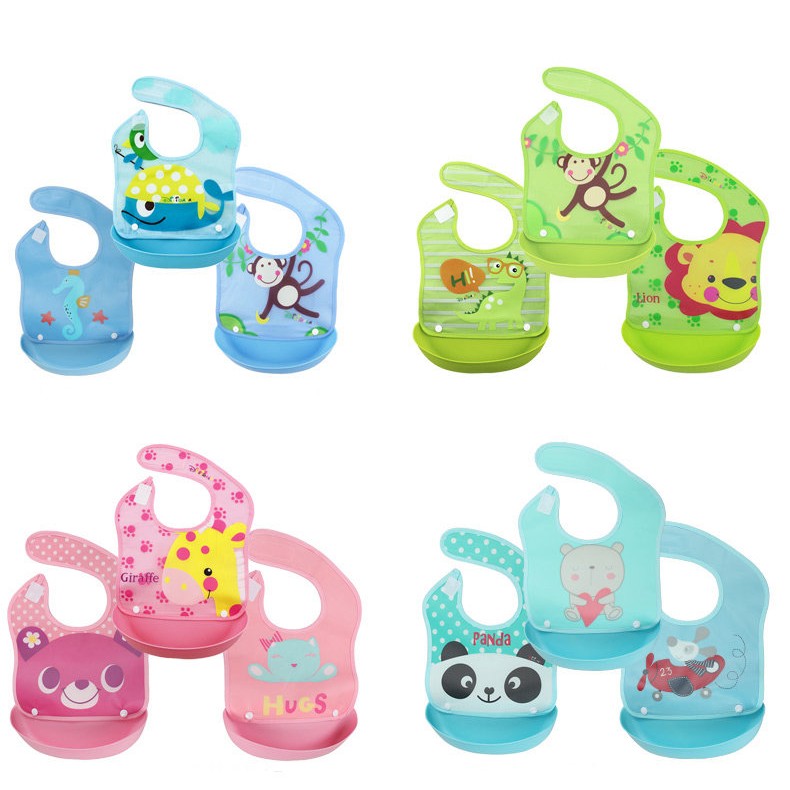 Silicone Removable Waterproof Bib Baby